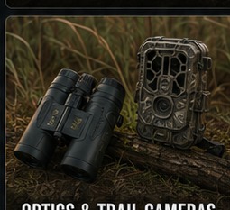 Binoculars and trail camera